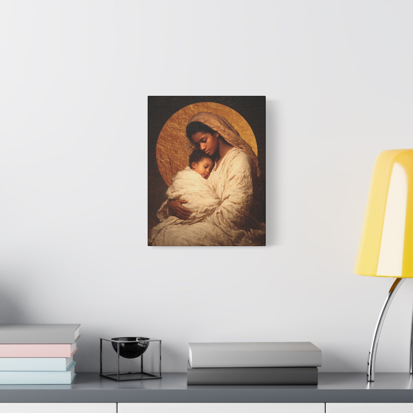 Our Lady of the Manger - Mother Mary and the Christ Child - Gallery Wrapped Canvas - Print - Religious Art for your Home - Catholic
