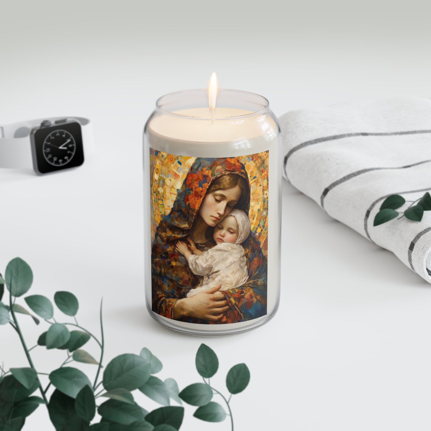 Holy Maternal Bond - Mary and the Christ Baby - Scented Prayer Candle, 13.75oz - Tall Size - Religious Prayer Candle - Catholic Art