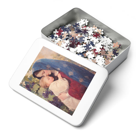 Our Lady of the Grapes / Out Lady of the Harvest - Puzzle & Keepsake Tin - Religious Jigsaw Puzzle (30, 110, 252, 500,1000-Piece)