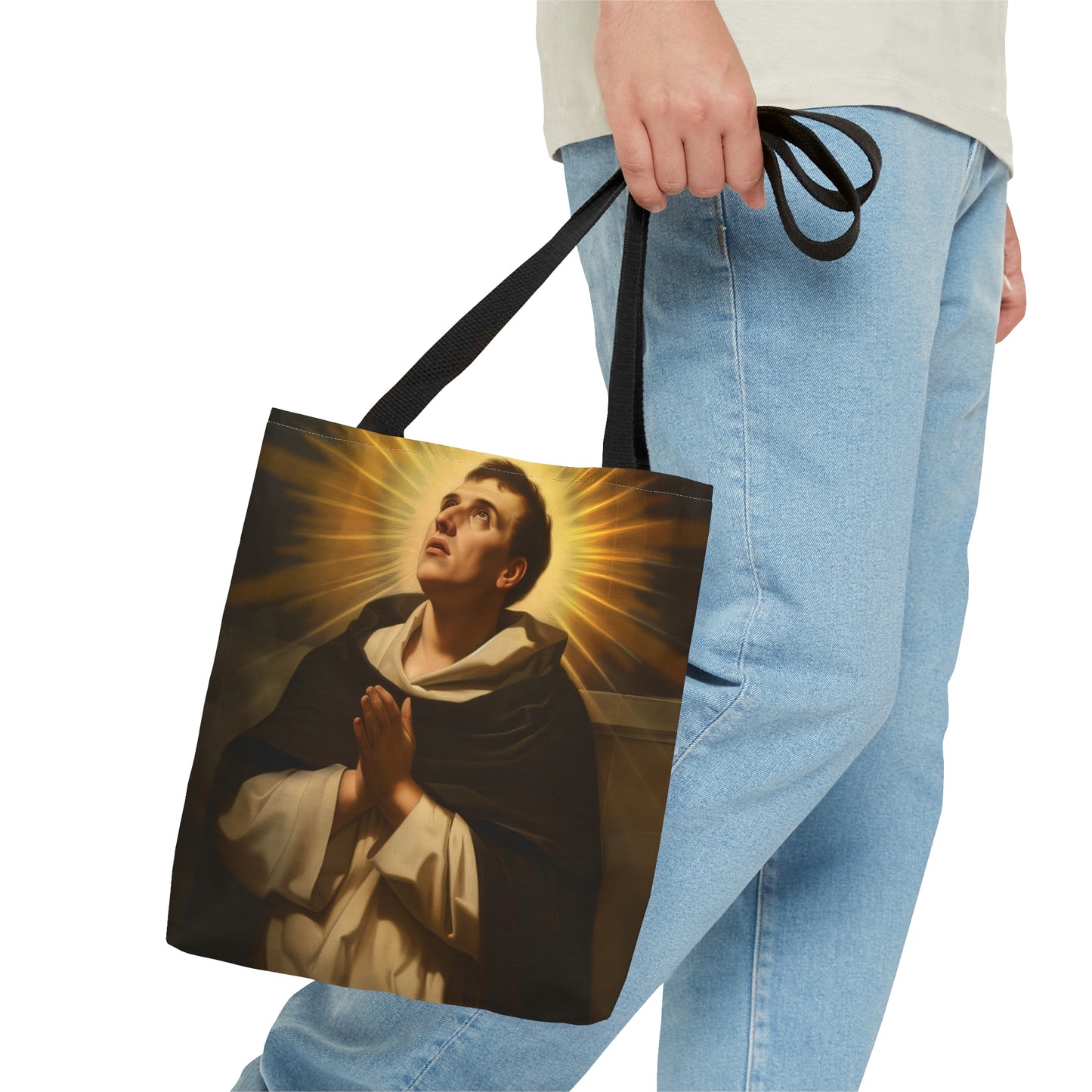 Saint Thomas Aquinas Tote Bag - Three sizes - Large Medium Small Faith Art Bag - Catholic purse - Double Sided - Patron Saint Art