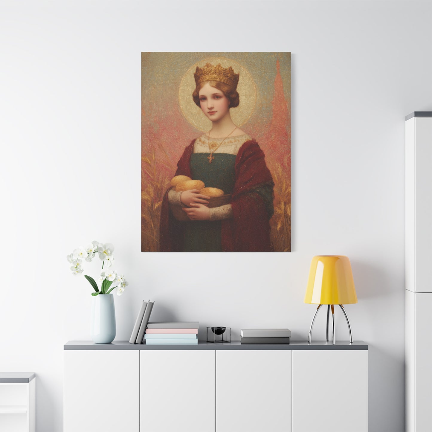 Saint Elizabeth of Hungary - Gallery Wrapped Canvas - Print - Religious Art for your Home - Catholic Patron Saint Art - Princess