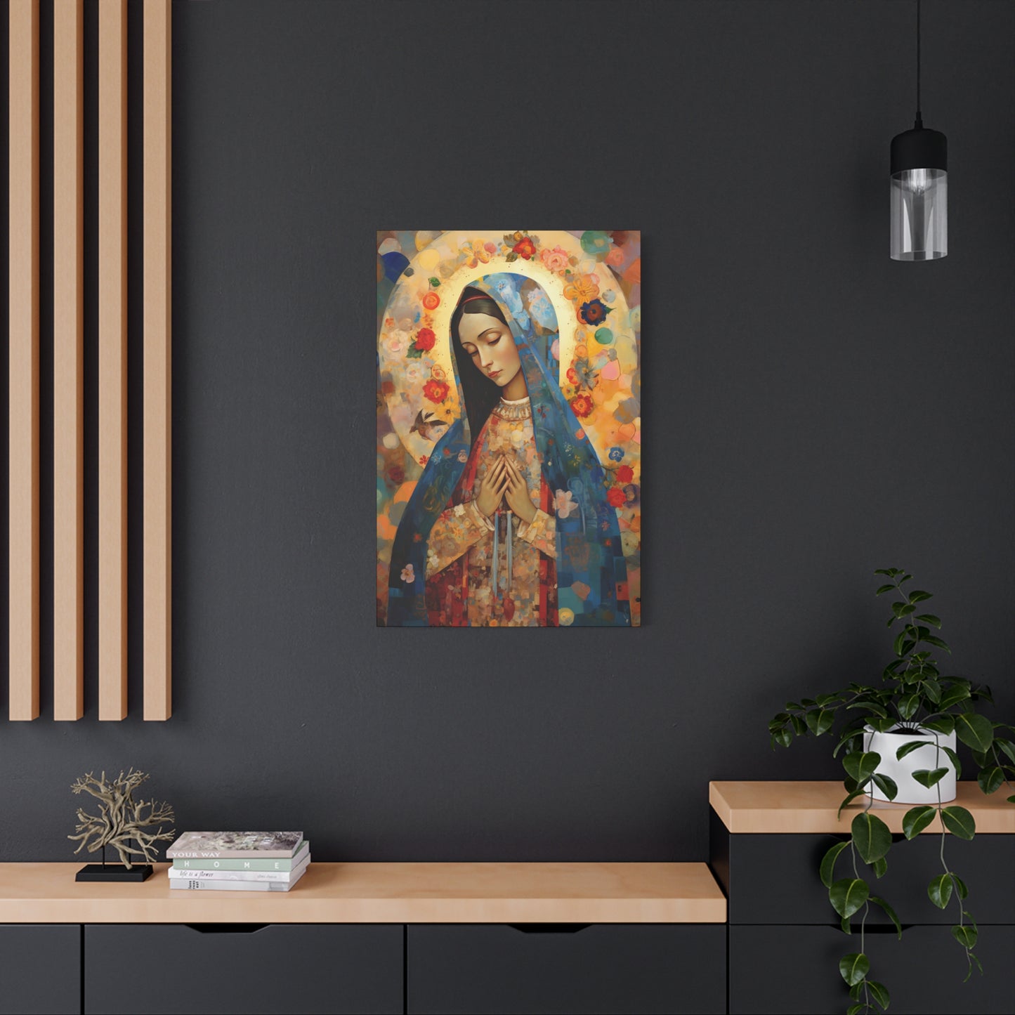 Mary's Silent Blessing - Museum Wrapped Canvas - Sanctified Souls Print - Religious Art for your Home - The Virgin Mary