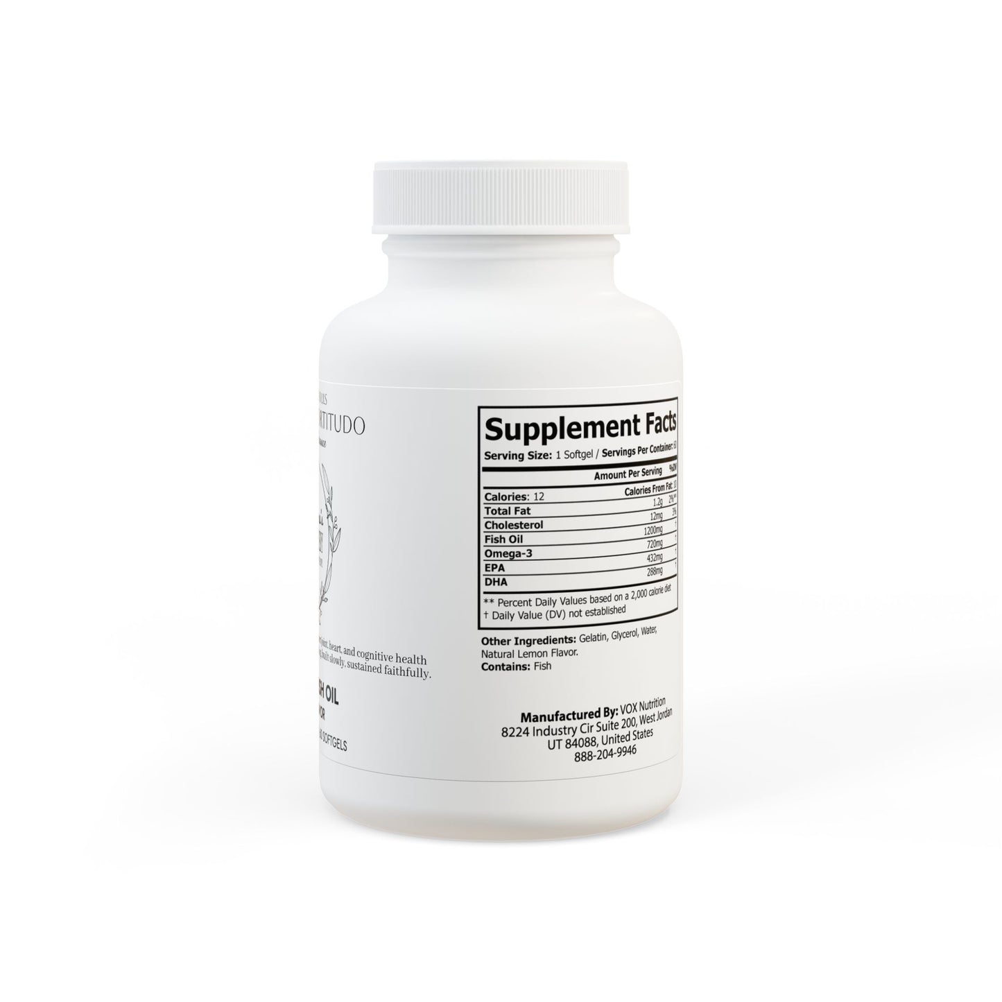 Saint Agnes's Rule & Remedy - Strength · Fortitudo - Quiet Endurance - Omega 3 Fish Oil Supplement (60 Softgels)