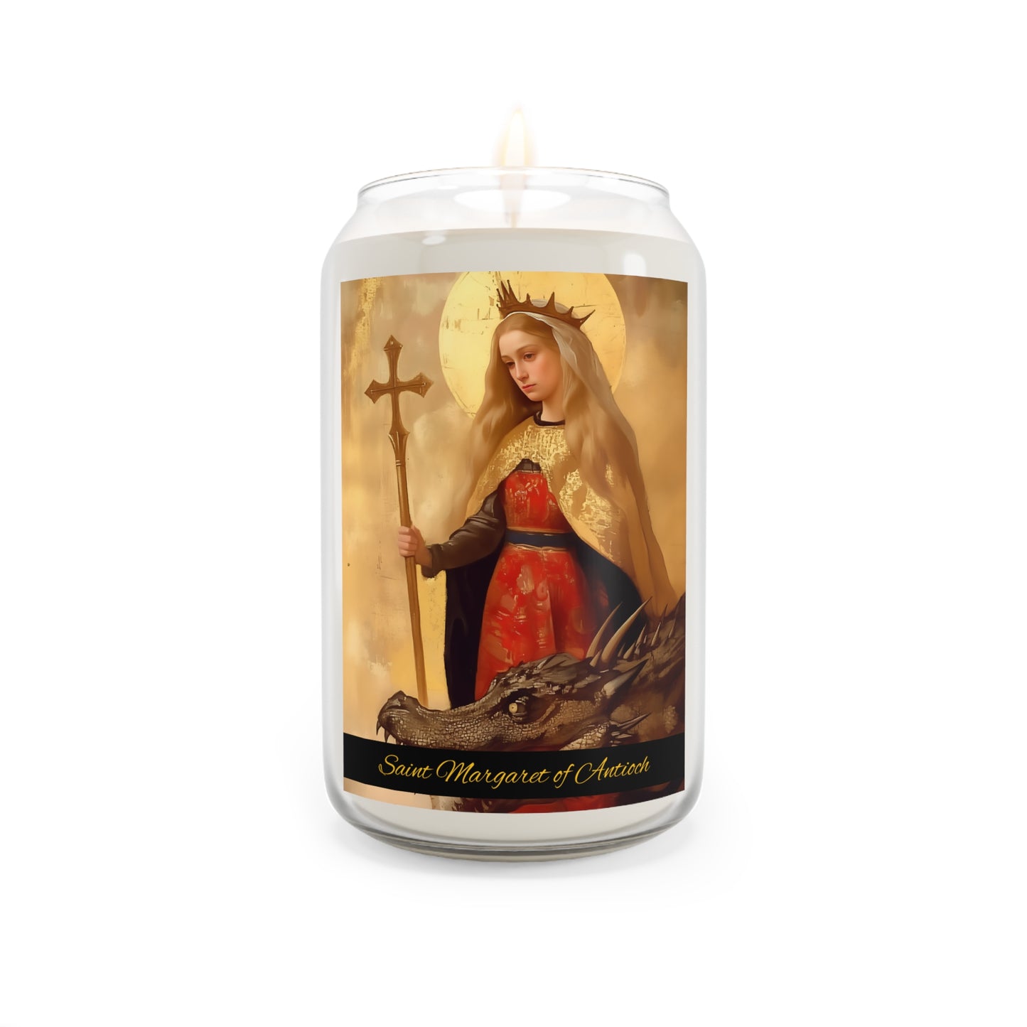Saint Margaret of Antioch - Scented Prayer Candle, 13.75oz -  Candle - Catholic Art - prayer room Scented Candle