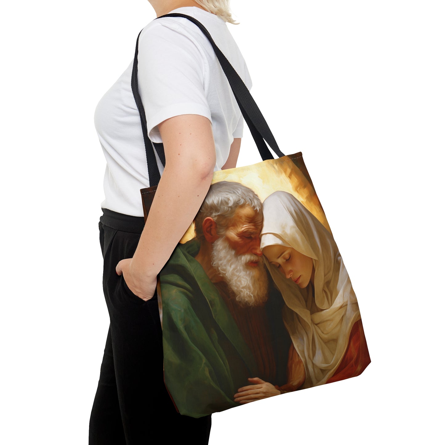 Saints Zecheriah and Elizabeth Tote Bag - Large Medium Small Faith Art Bag - Catholic Faith Art purse - Double Sided