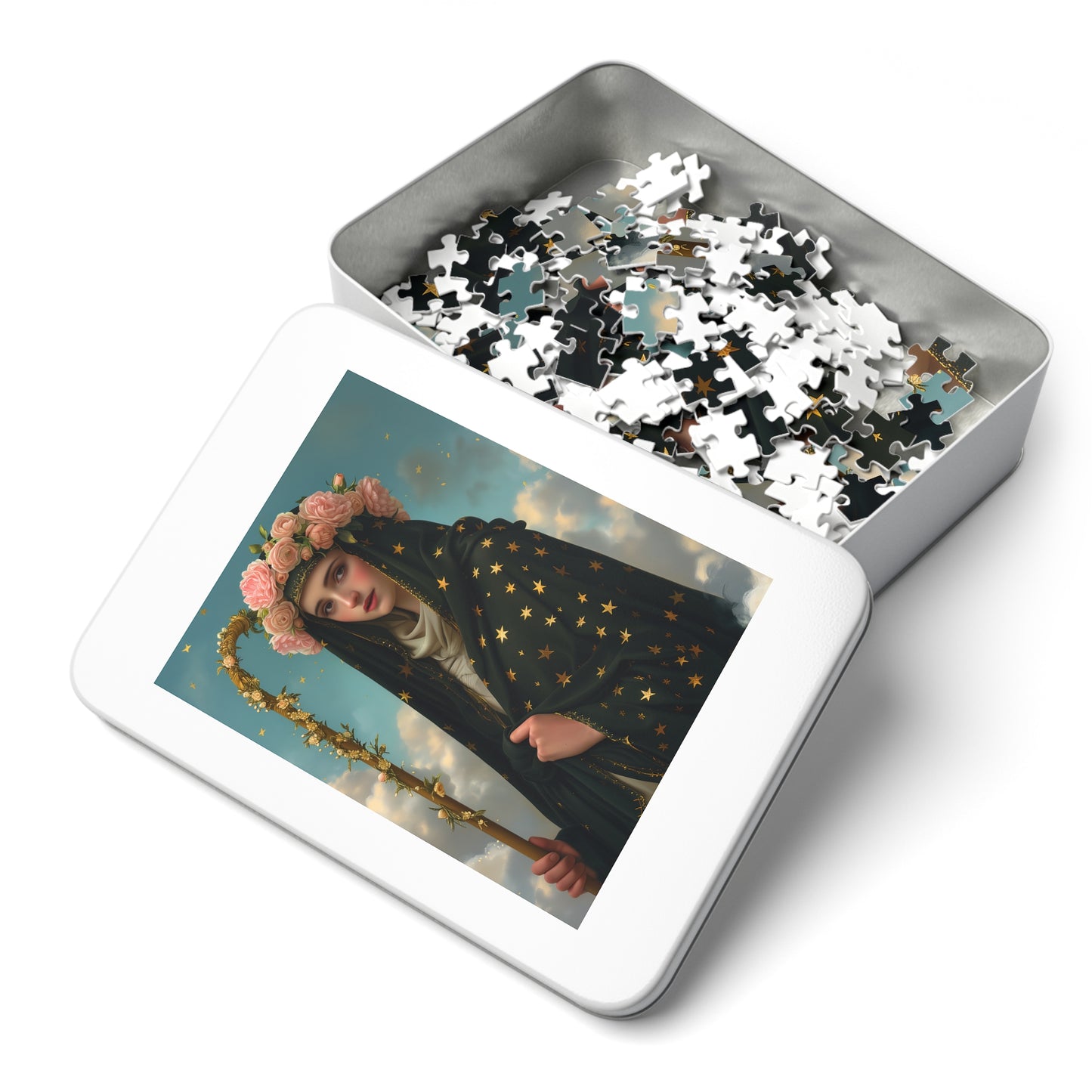 Saint Aldegund / Aldegundis - Puzzle and Keepsake Tin - Religious Jigsaw Puzzle (30, 110, 252, 500,1000-Piece) - Religious Puzzle