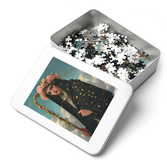 Saint Aldegund / Aldegundis - Puzzle and Keepsake Tin - Religious Jigsaw Puzzle (30, 110, 252, 500,1000-Piece) - Religious Puzzle