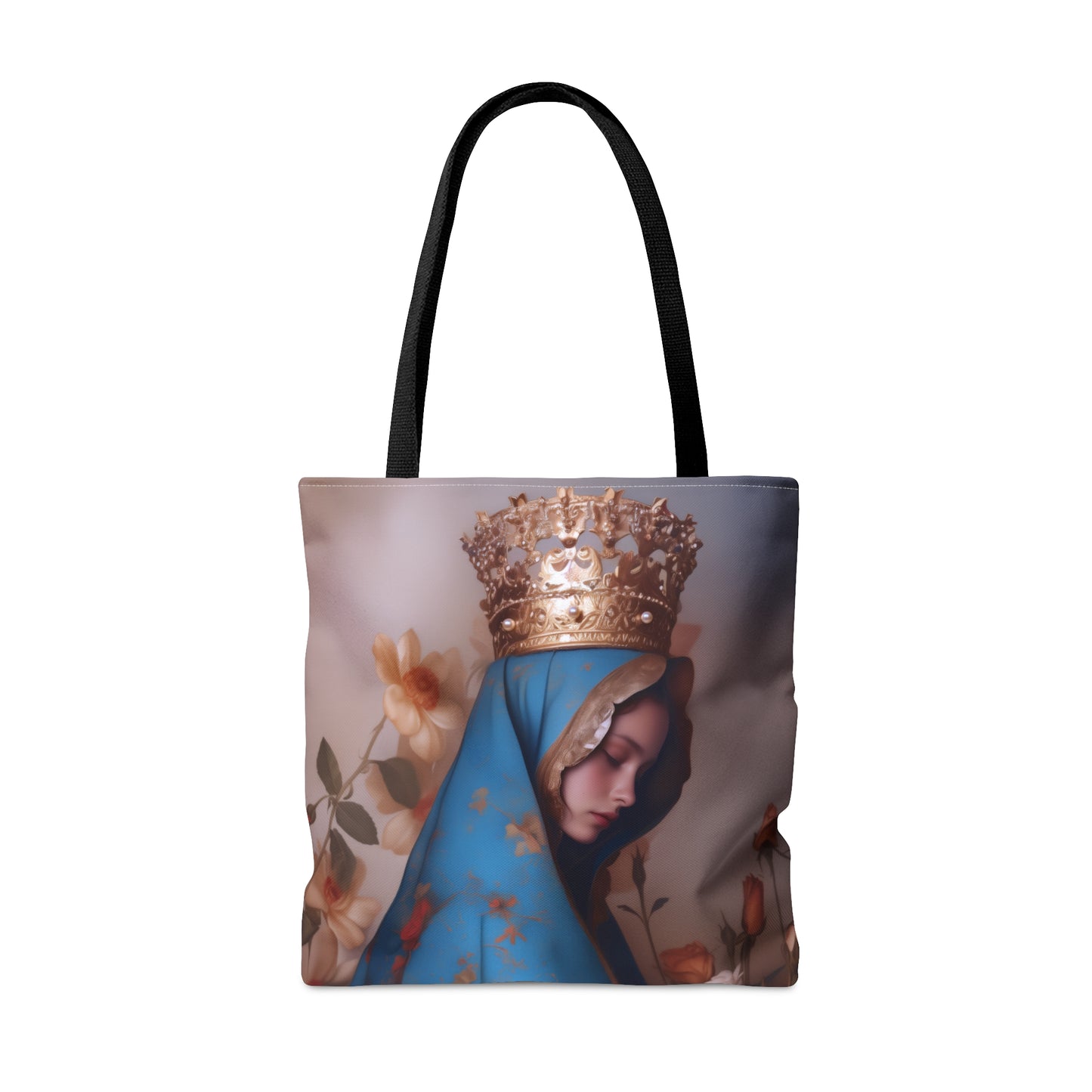 Our Lady of the Roses - Tote Bag - Large Medium Small Faith Art Bag - Catholic Faith Purse - Mother Mary