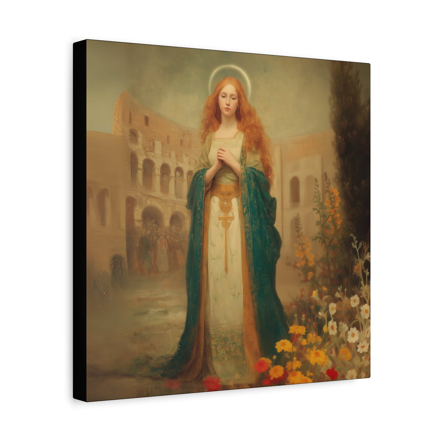 Saint Justina - Multiple Sizes - Catholic Home art - Museum Wrapped Canvas - Sanctified Souls Print - Catholic Martyr Art
