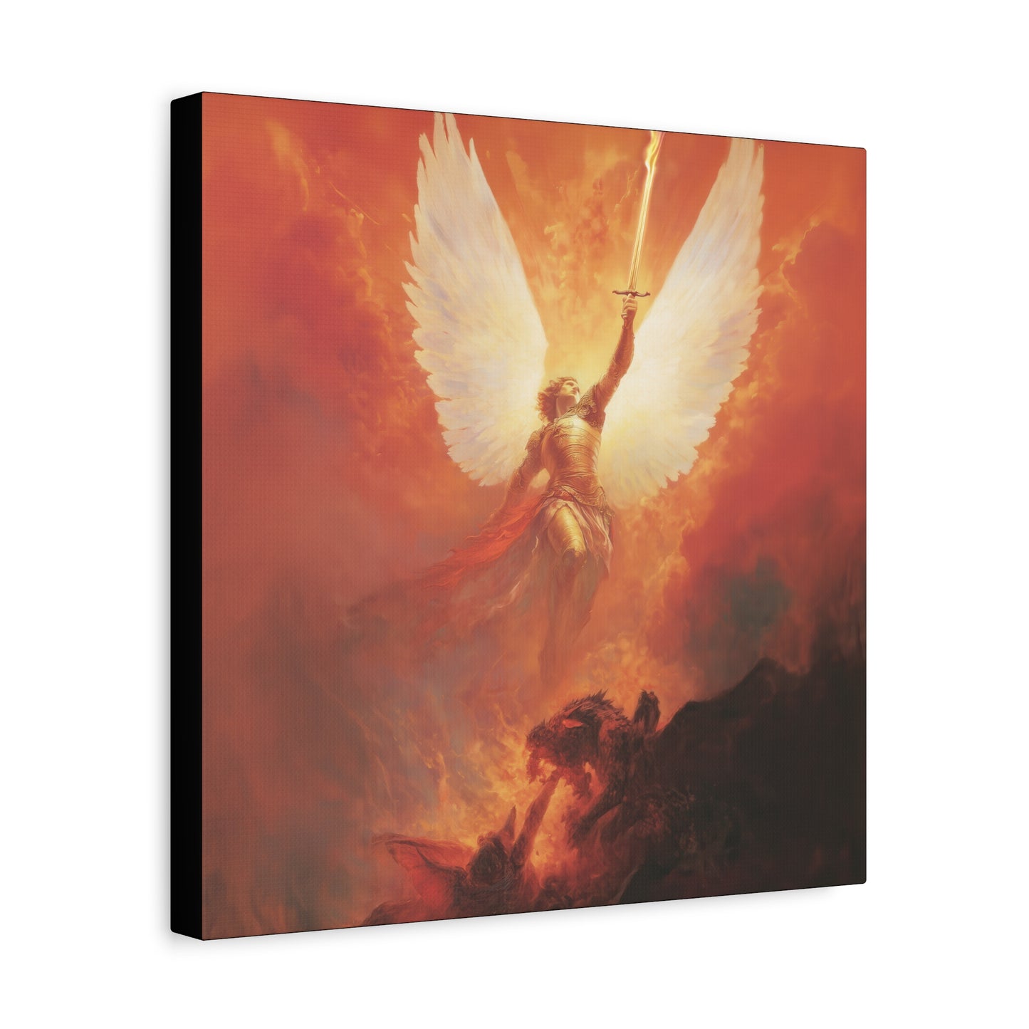 Saint Michael the Archangel -  Museum Wrapped Canvas - Sanctified Souls Print - Religious Art for your Home - Angel Art - Religious