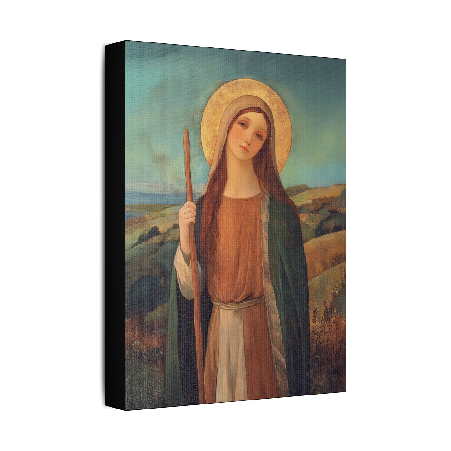 Saint Breage // Saint Breaca -  Wrapped Canvas Print - Multiple Sizes - Catholic Home art Matte Canvas, Stretched