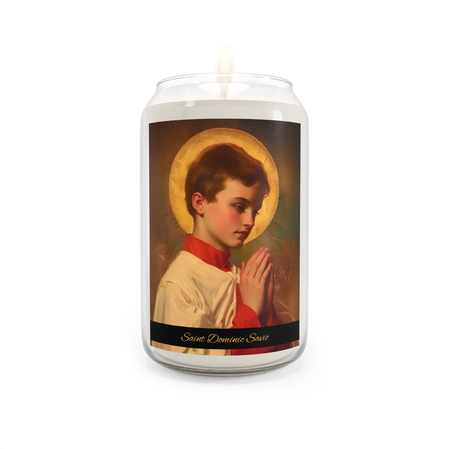 Saint Dominic Savio - Scented Prayer Candle, 13.75oz -  Candle - Catholic Art - prayer room Scented Candle - Religious Saint Art