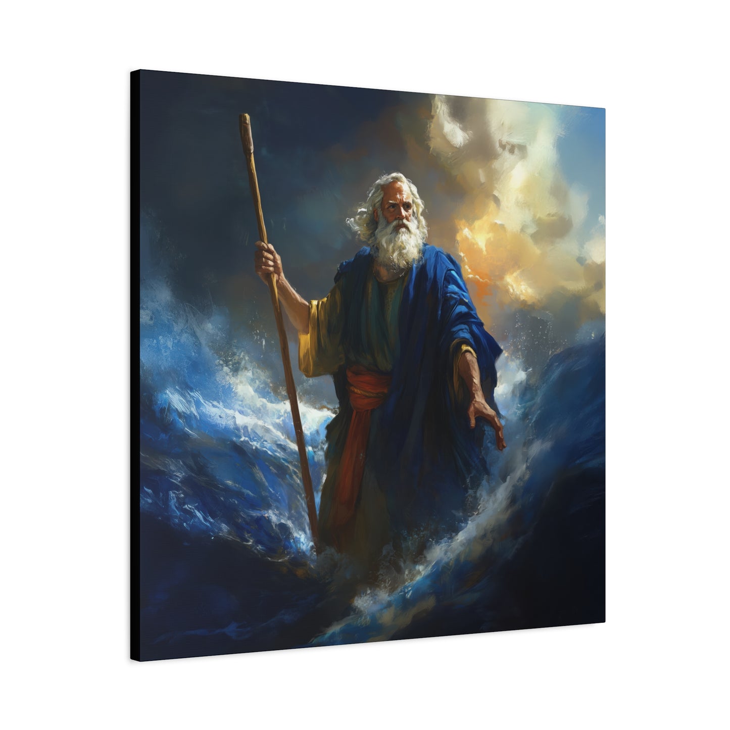 Moses Before the Trembling Sea - Gallery Wrapped Canvas - Print - Religious Art for your Home - Catholic Art