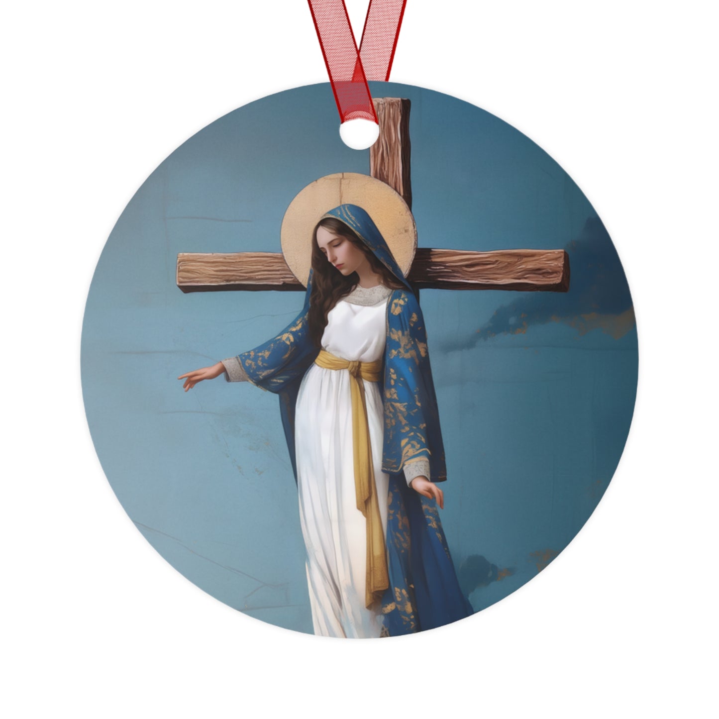 The Lady Of All Nations - Marian Devotion - Mother Mary - Metal Ornament - Religious Holiday Christmas Ornament and Keepsake - Prayer