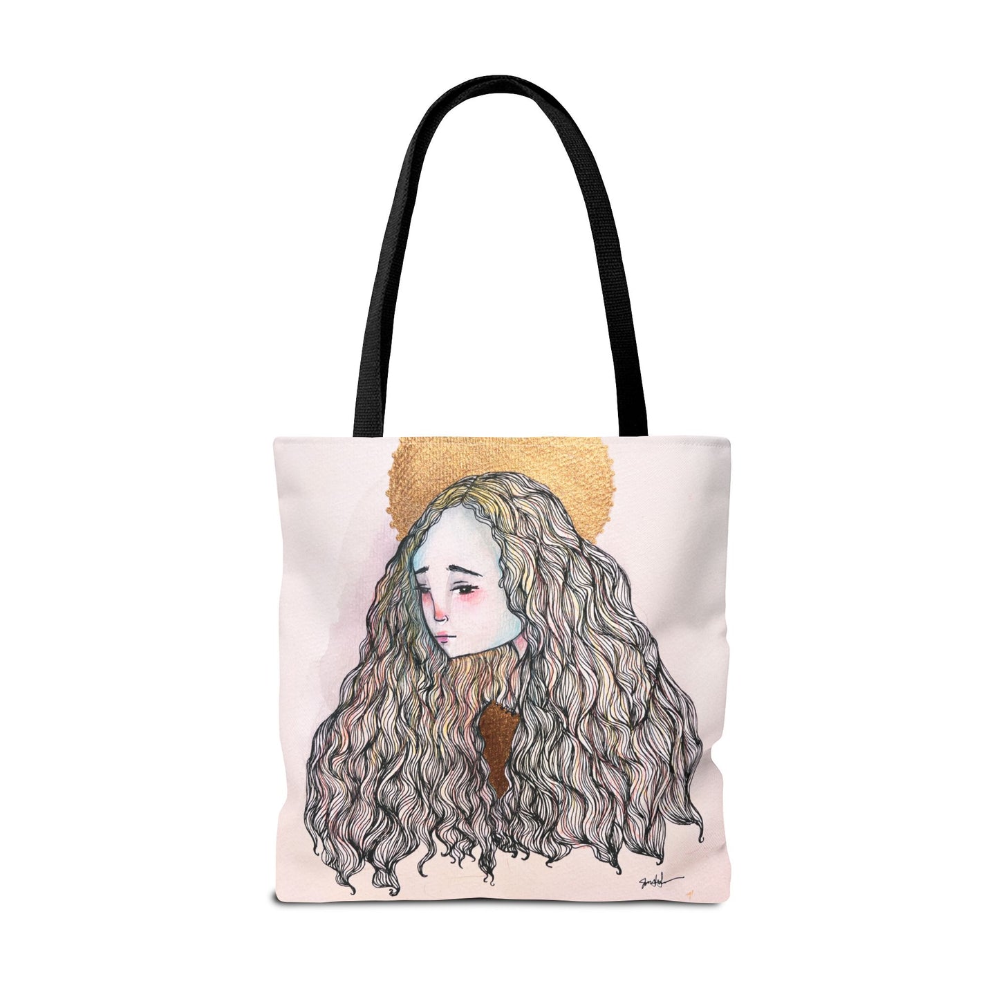 Saint Philomena Tote - Hand-Drawn Catholic Art - Prayer Bag | Christian Devotional Tote | Sanctified Solocosmo Religious Tote