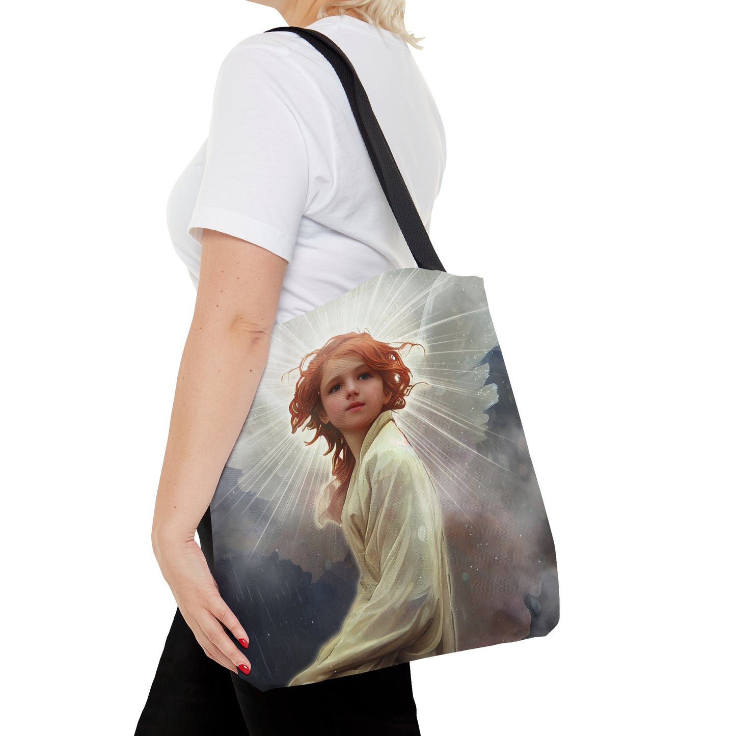 The Archangel Daniel Tote Bag - Large Medium Small - Art Bag -  Guardian Angel Double Sided Purse - Carry All Bag - Spiritual Gift - Divine