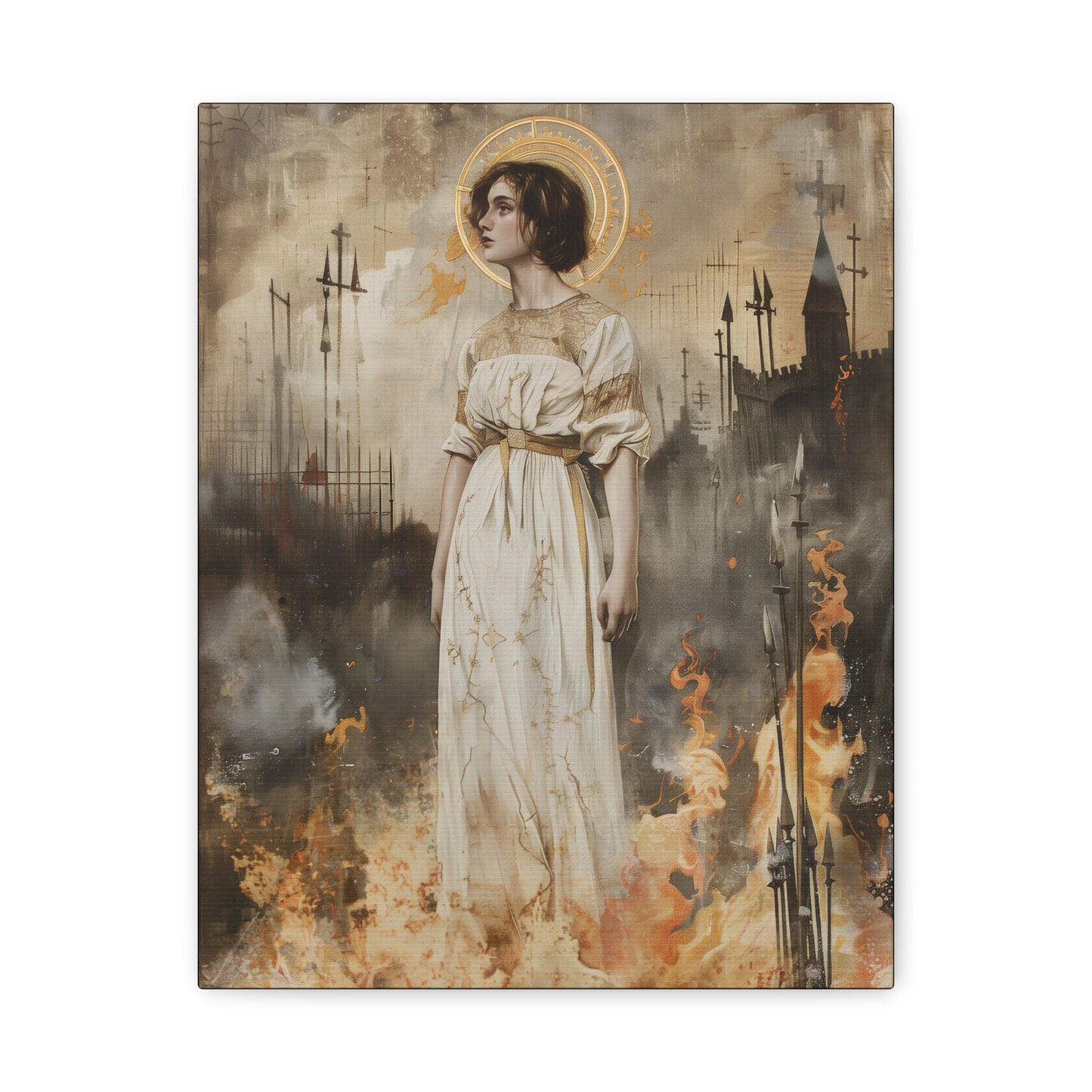 Saint Joan of Arc - Museum Wrapped Canvas - Sanctified Souls Print - Religious Art for your Home