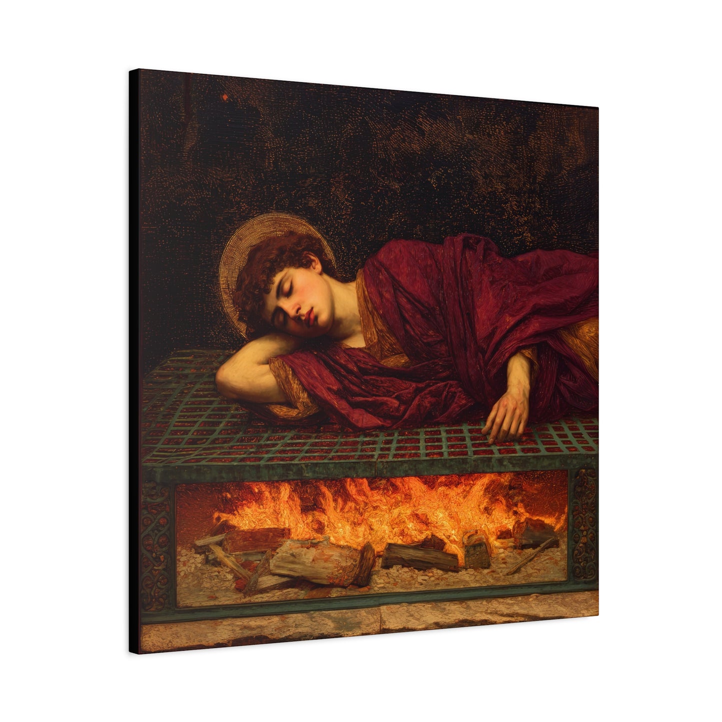 Saint Lawrence -  Museum Wrapped Canvas - Sanctified Souls Print - Religious Art for your Home - Catholic Patron Saint Art