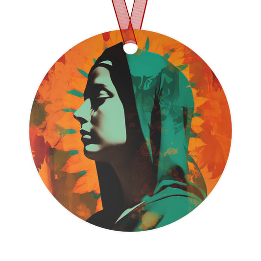 Heavenly Guadalupe - Metal Ornament - Religious Holiday Christmas Ornament and Keepsake - Double sided - Our Lady