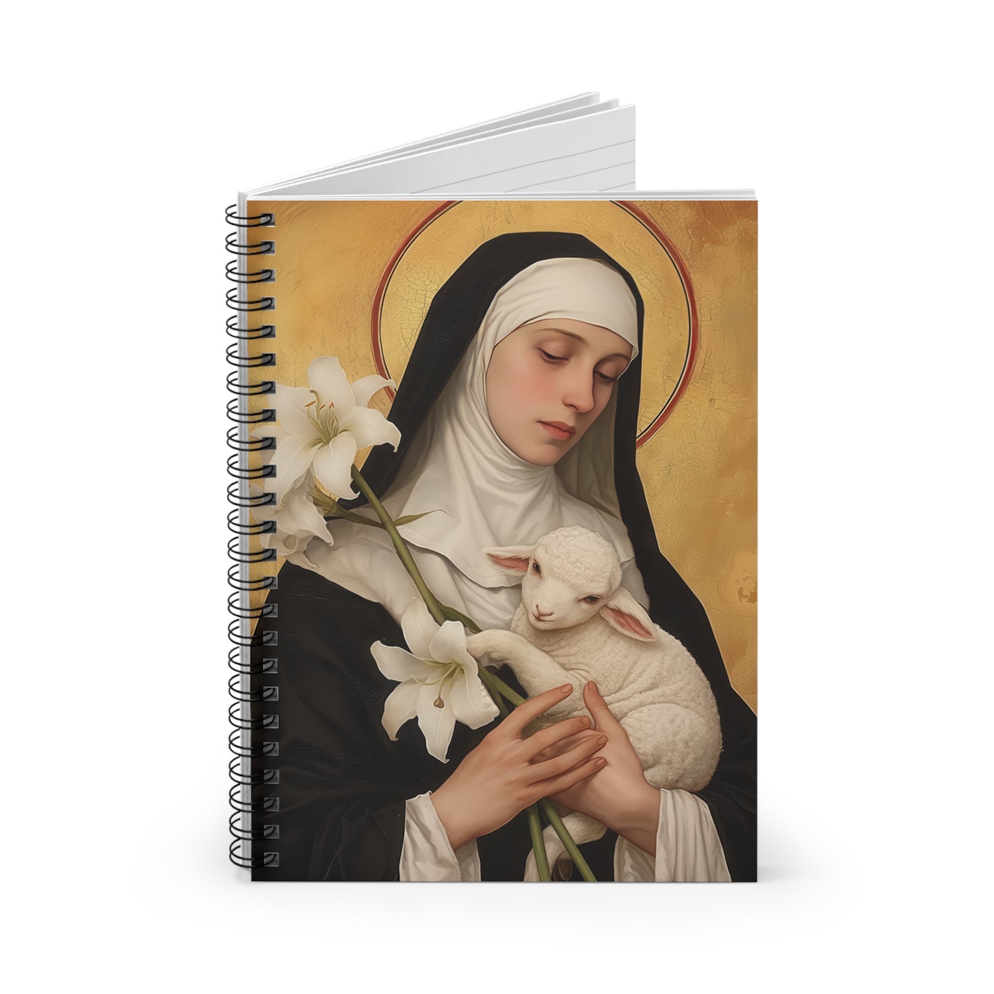 Saint Agnes of Montepulciano - Sanctified Souls Art - Religious - Spiral Notebook - Ruled Line - Catholic Religious art present gift