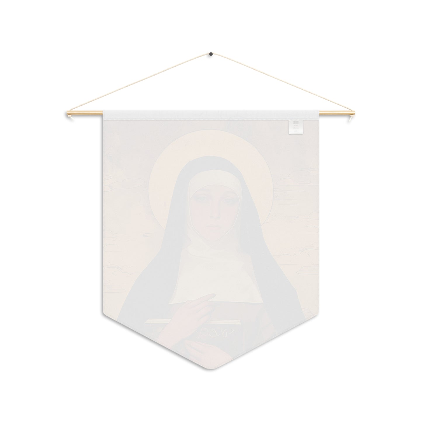 Saint Catherine of Bologna Pennant / Banner / Wall Hanging - Prayer room art - 18" x 21" - Catholic prayer Religious Christian Gift