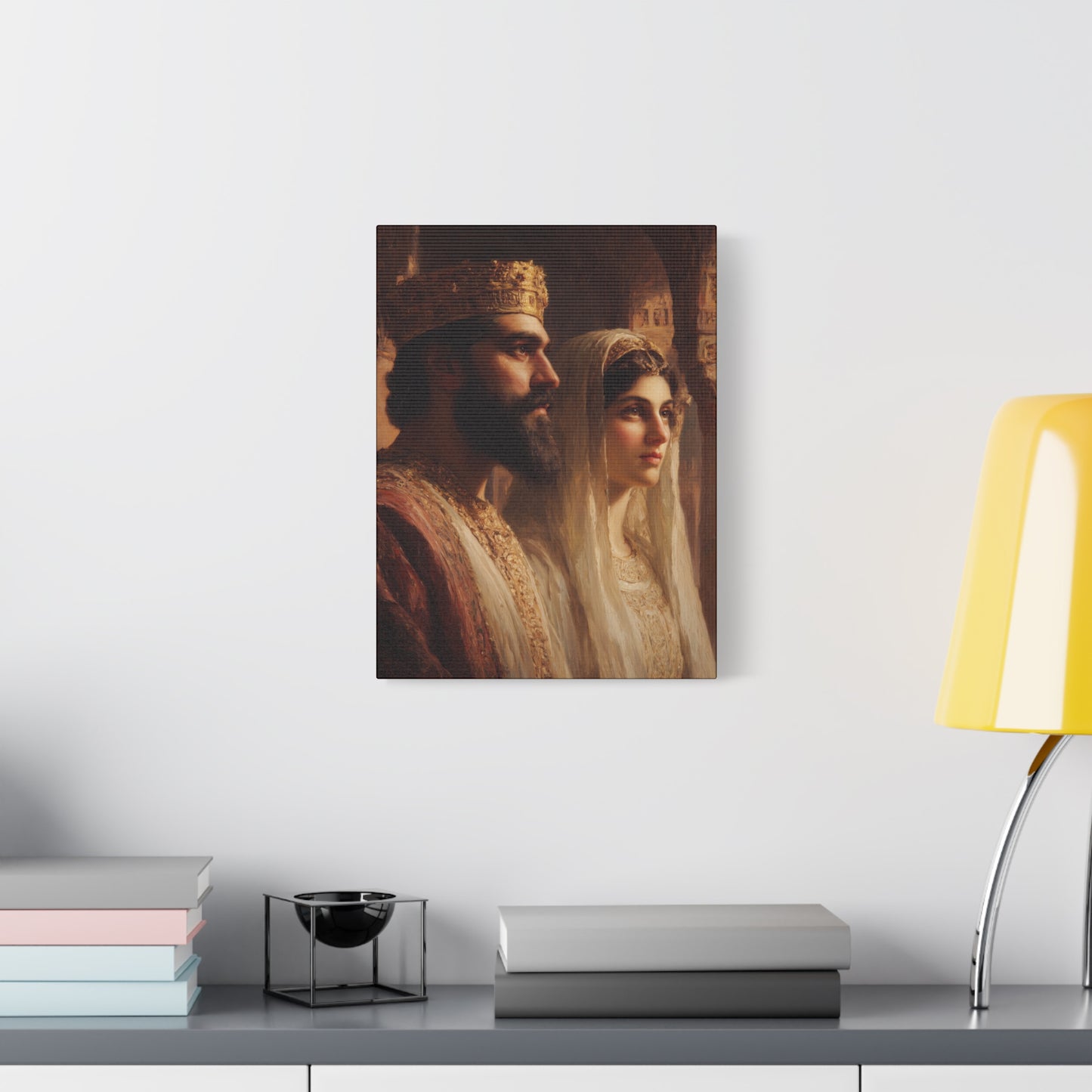 King Xerxes and Queen Esther  - Gallery Wrapped Canvas - Print - Religious Art for your Home - Catholic Art Print