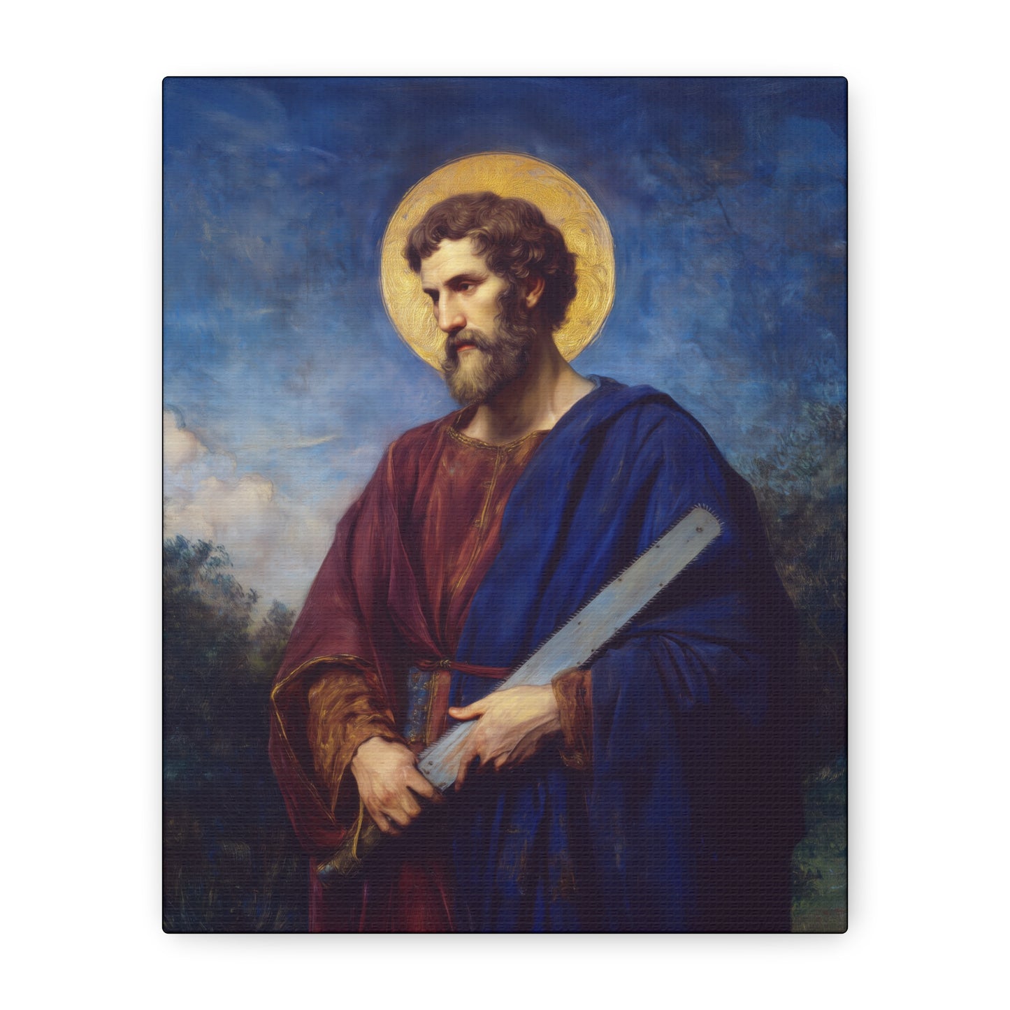 Saint Simon the Apostle  - Gallery Wrapped Canvas - Print - Religious Art for your Home - Catholic Art