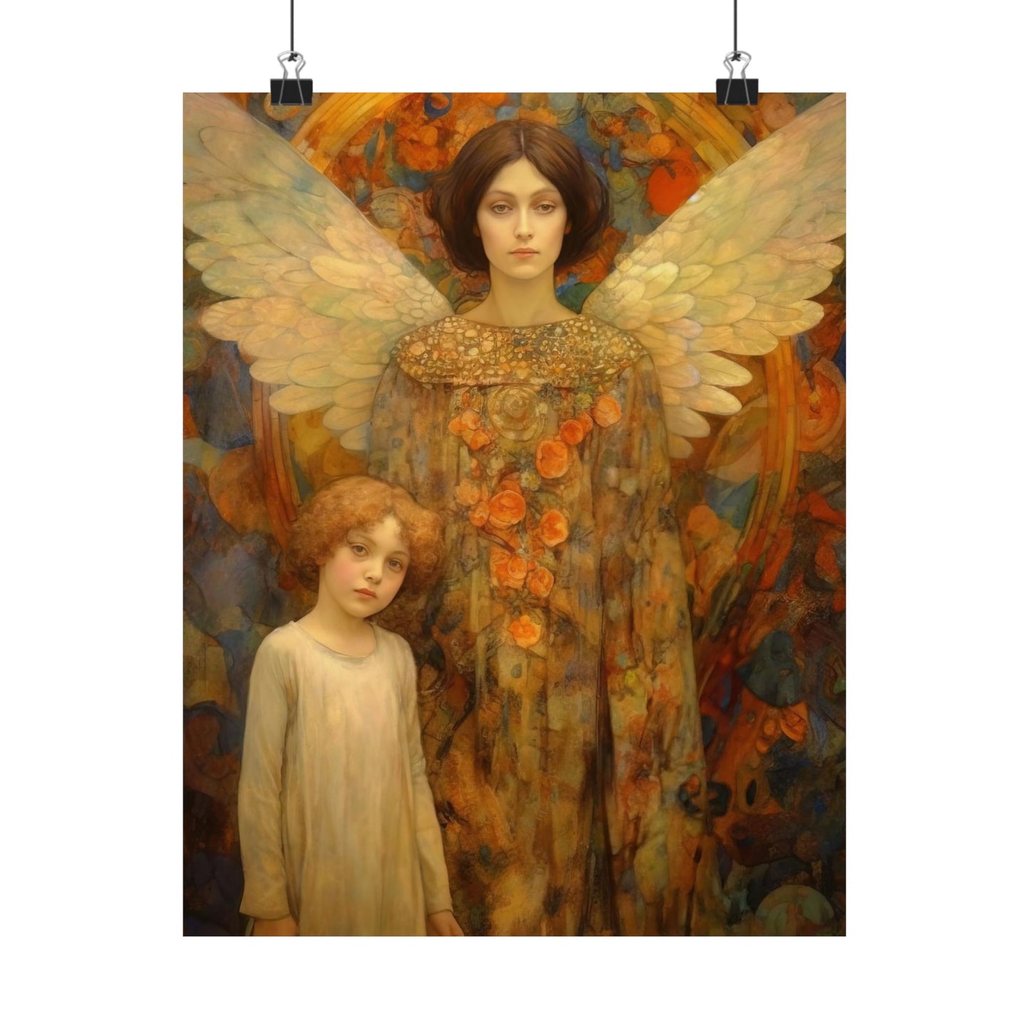 Heaven's Guardians - Sanctified Souls Print - Multiple Sizes - Premium Matte Vertical Poster - Guardian Angel