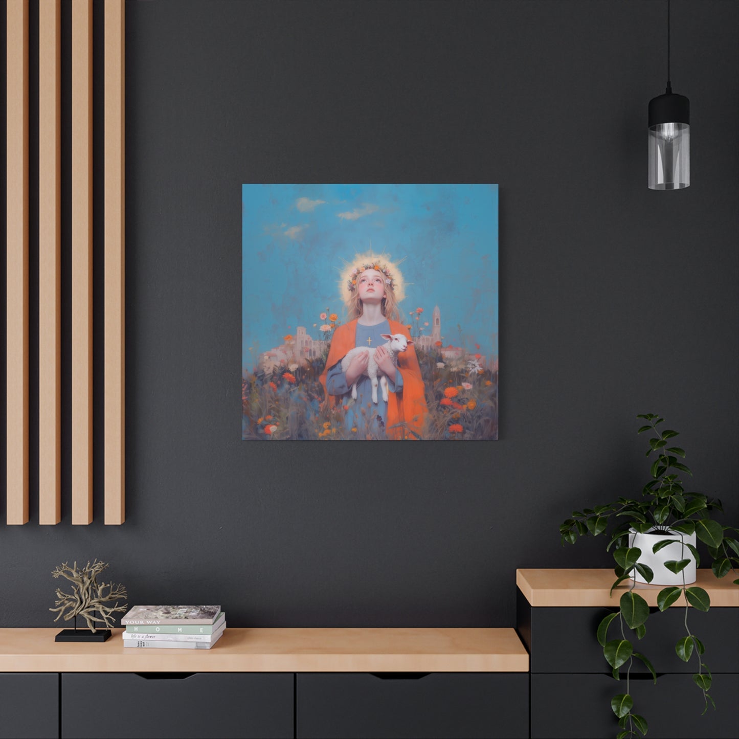Saint Agnes of Rome -  Museum Wrapped Canvas - Sanctified Souls Print - Religious Art for your Home - Catholic Patron Saint Art