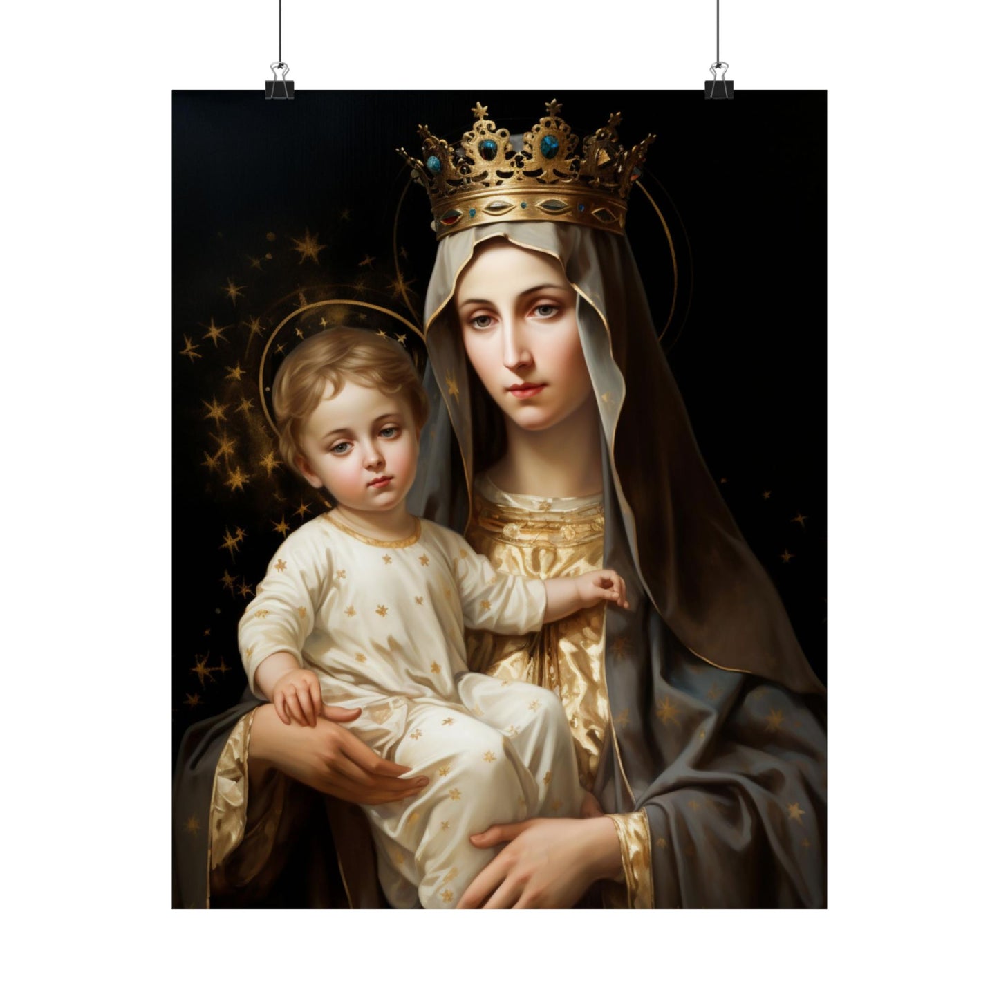 Our Lady of Mount Carmel - Sanctified Souls Print - Multiple Sizes - Premium Matte Vertical Posters