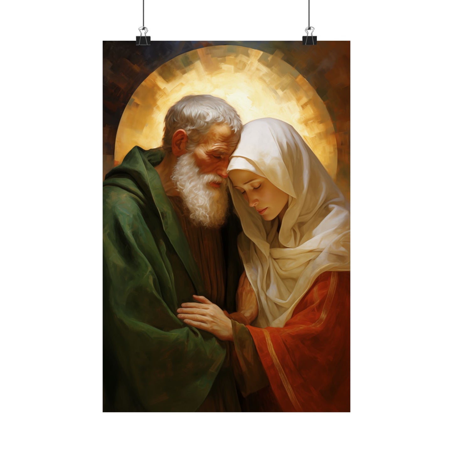 Saints Zechariah and Elizabeth - Sanctified Souls Print - Multiple Sizes - Premium Matte Vertical Posters - Catholic Art for the home