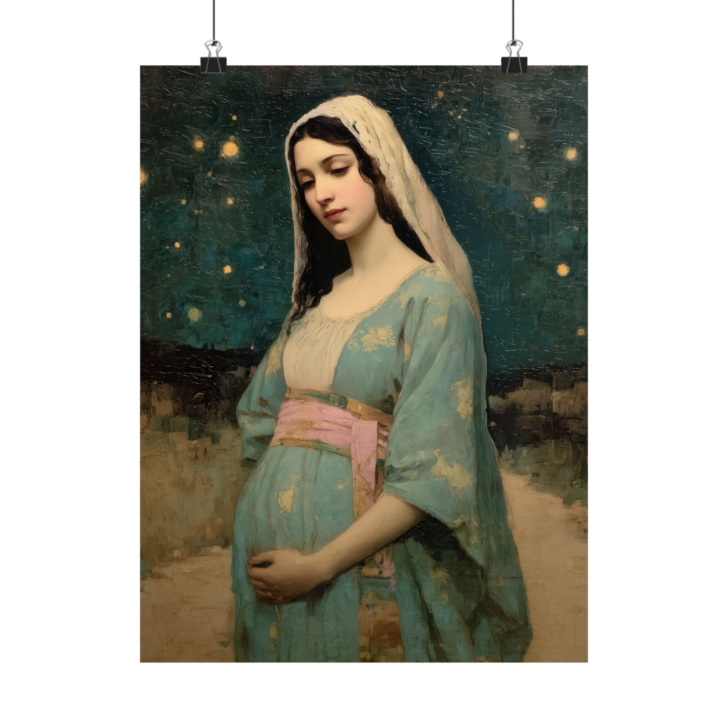Our Lady of 'O' - Our Lady of Expectation - Mother Mary - Marian Art - Sanctified Souls Print - Multiple Sizes - Premium Vertical Posters