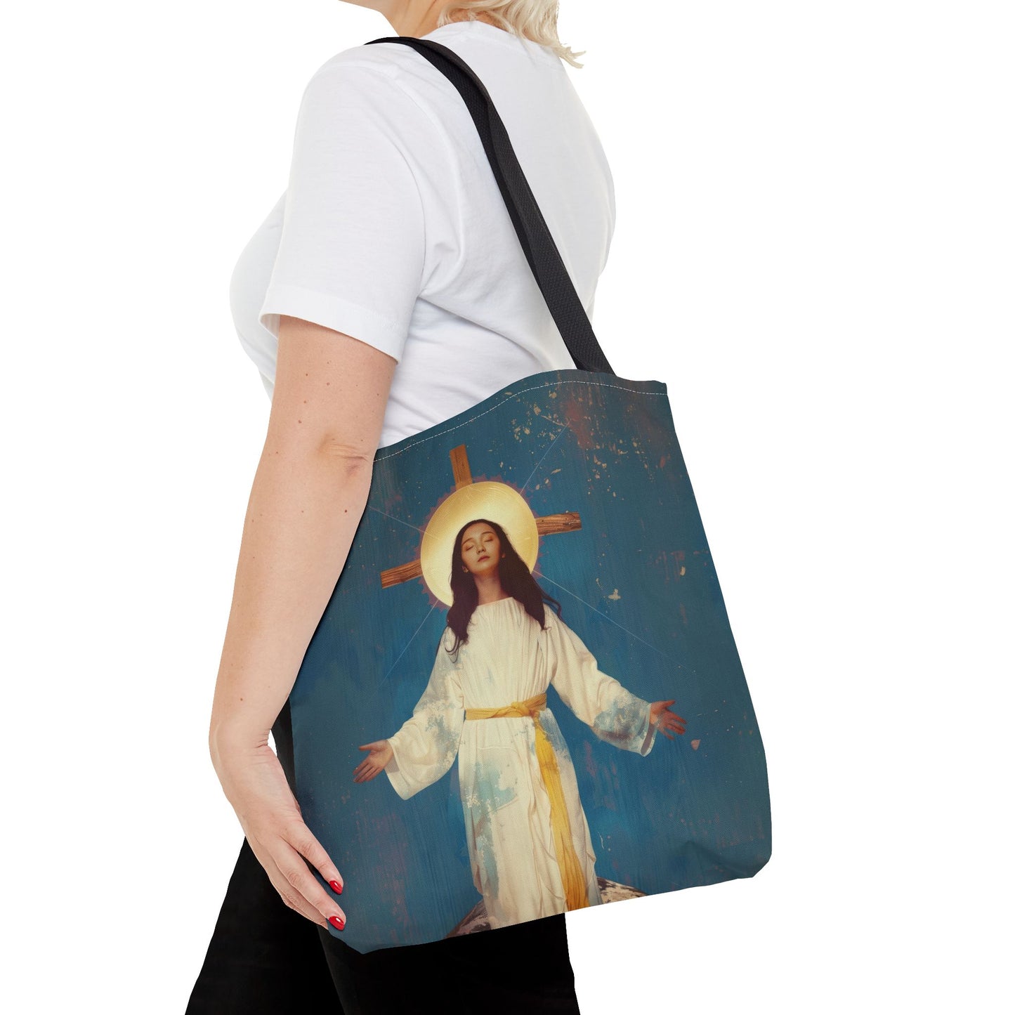Our Lady of Akita - Mother Mary - Tote Bag - Large Medium Small Faith Art Bag - Re-usable Tote Purse - Double Sided