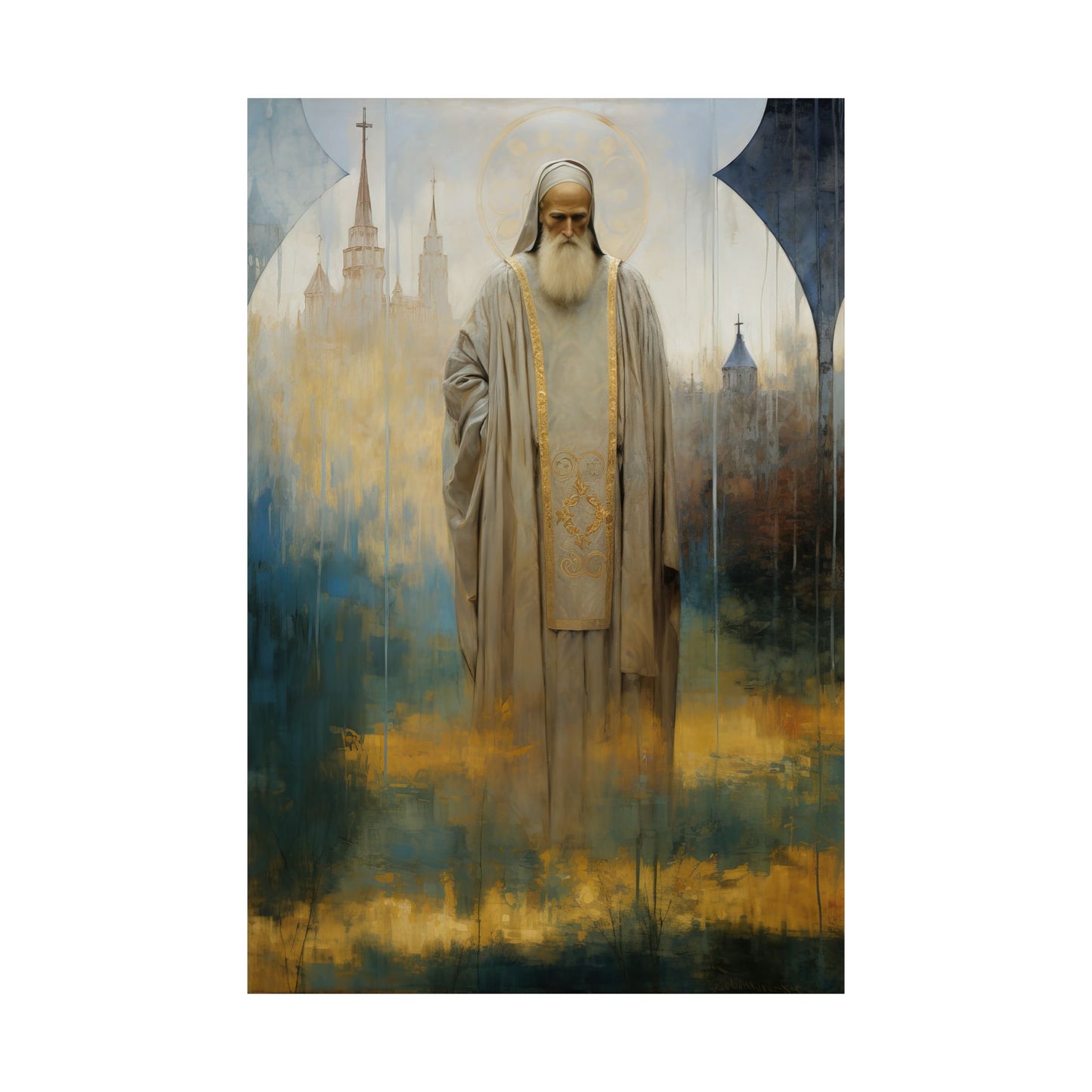 Saint Finbar of Cork - Sanctified Souls Print - Multiple Sizes - Premium Matte Vertical Posters