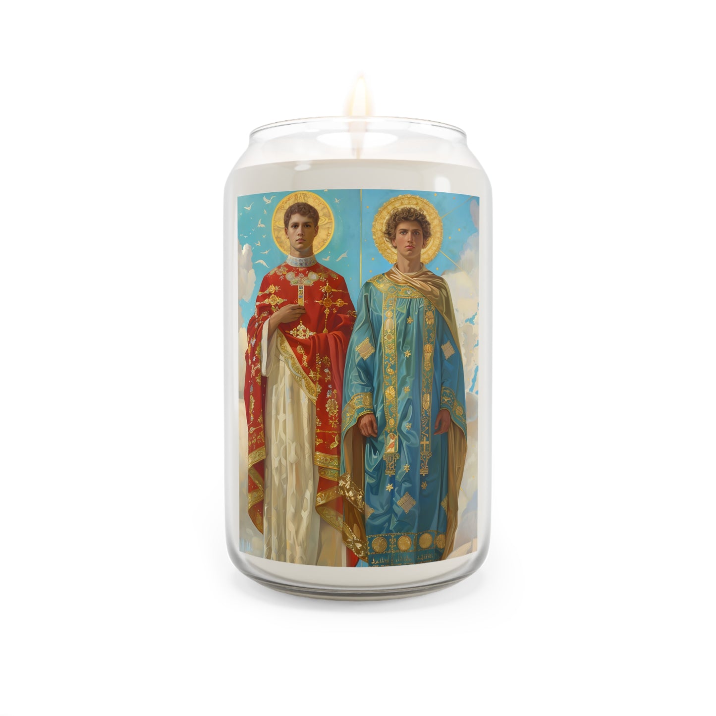Saints Faustinus and Jovita - Scented Prayer Candle, 13.75oz - Tall Size - Religious Prayer Candle - Catholic Art