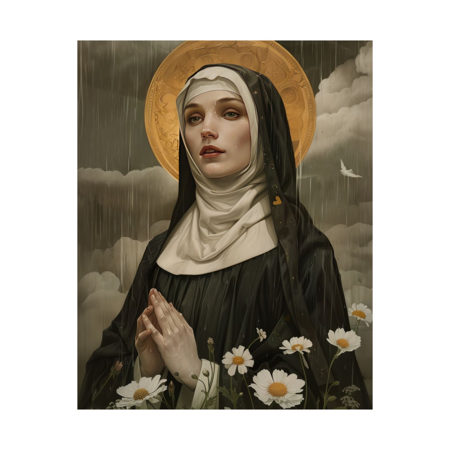 Saint Scholastica Print - Sanctified Souls Print - Multiple Sizes - Premium Matte Vertical Posters - Catholic Art for your home - Religious