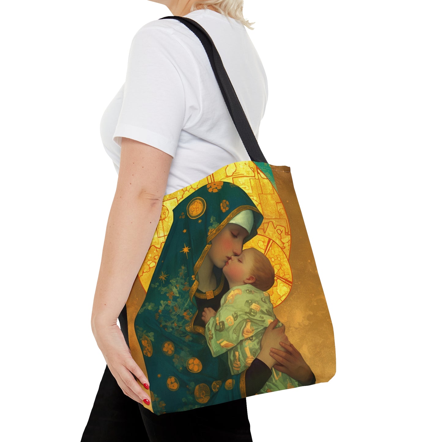 Peaceful Refuge - Mary and the Christ Child Tote Bag - Large Medium Small Faith Art Bag - Catholic Faith Purse - Religious - Bible Bag