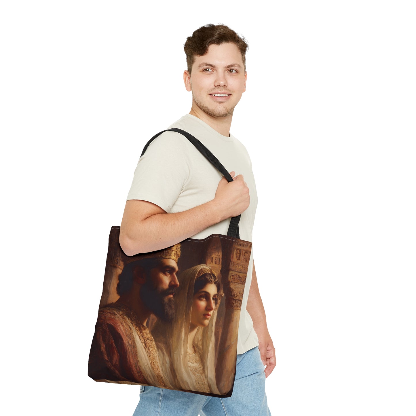 King Xerxes and Queen Esther - Tote Bag - Large Medium Small Faith Art Bag - Catholic Faith Purse