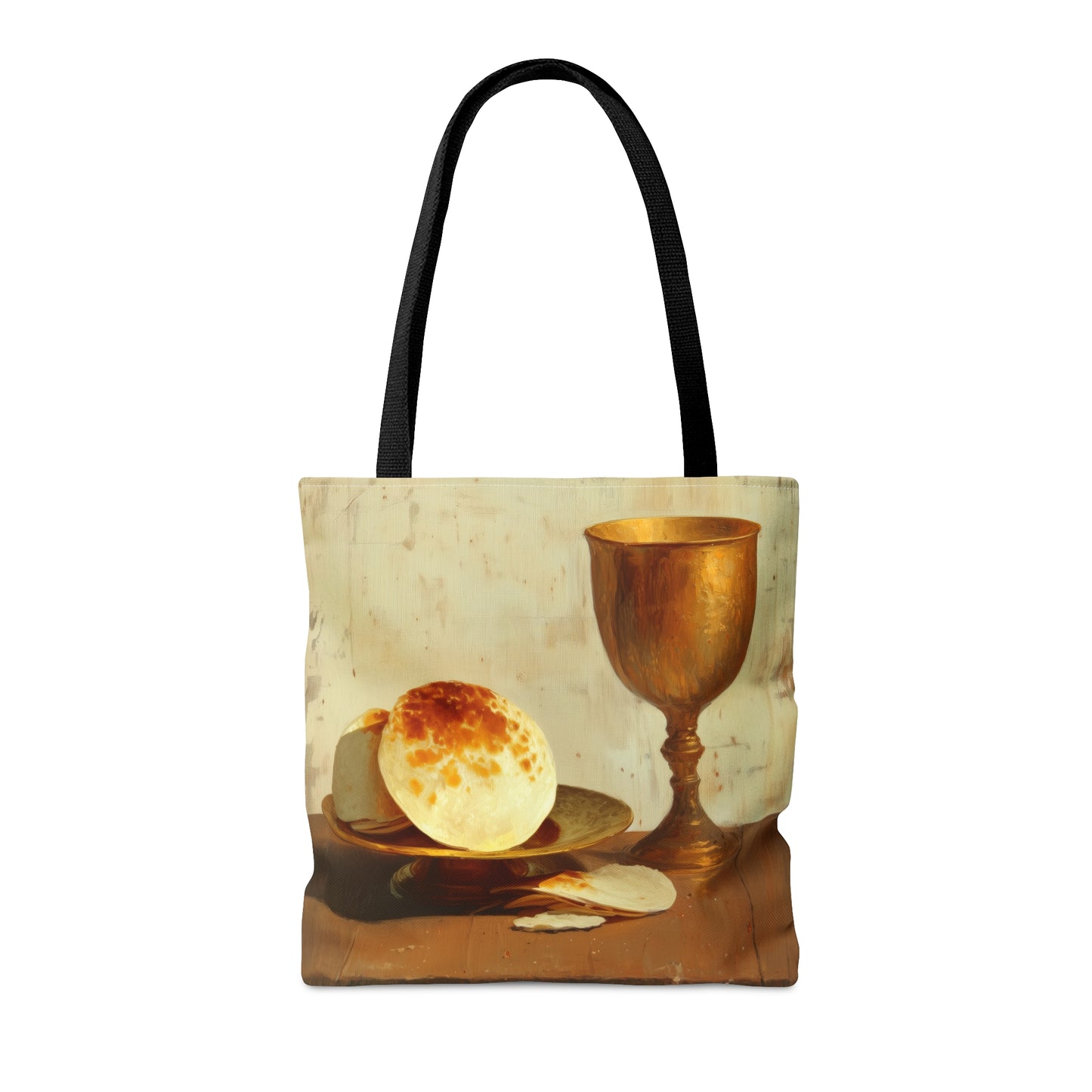 Cup of Sorrows, Bread of Life Tote Bag - Large Medium Small Faith Art Bag - Catholic Faith Purse - Double Sided