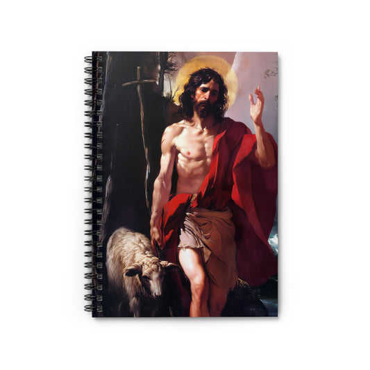 Saint John the Baptist - Sanctified Souls Art - Religious Based Notebook - Spiral Notebook - Prayer journal