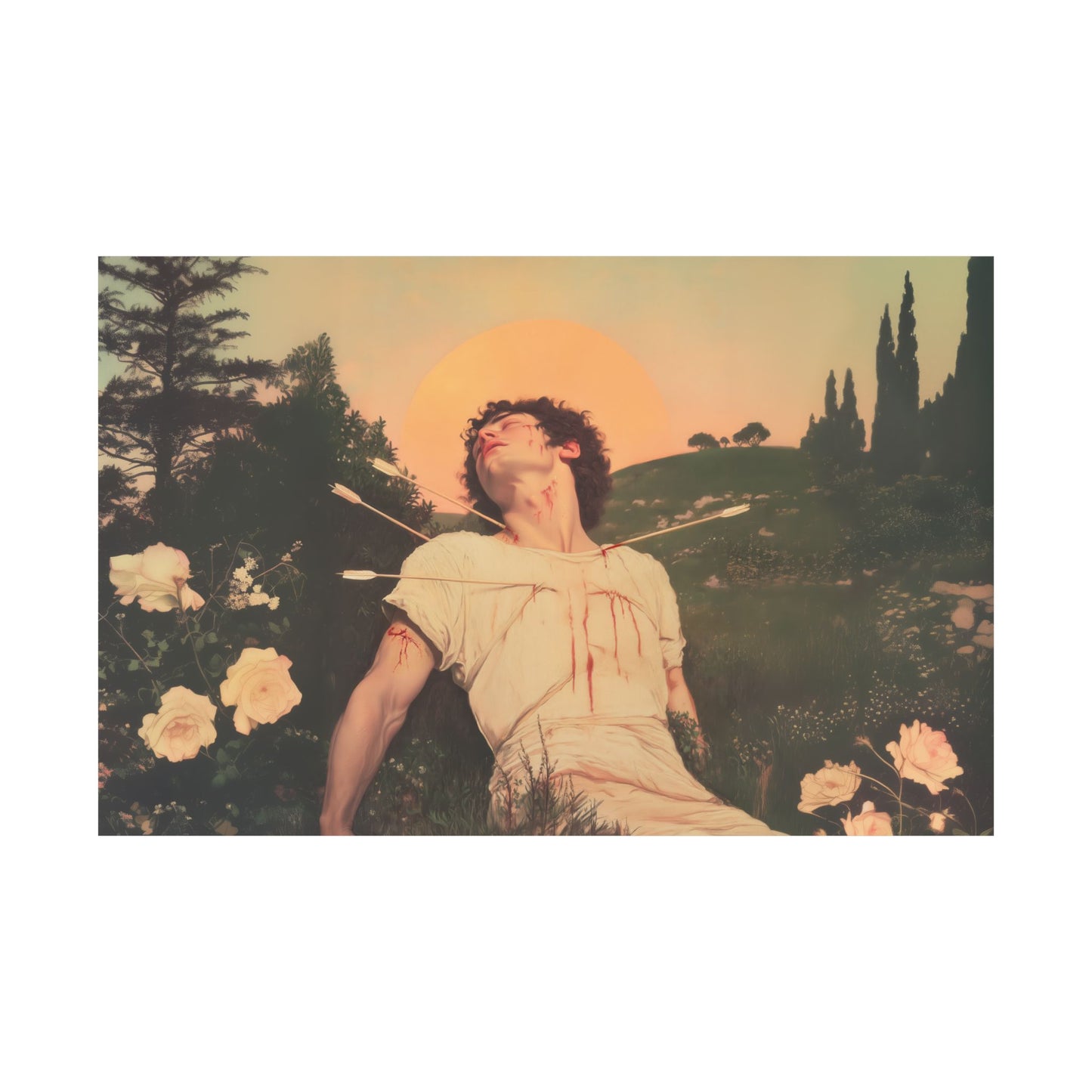 Saint Sebastian - Sanctified Souls Print - Multiple Sizes - Premium Posters - Catholic Art - Christian Home Decor Artwork