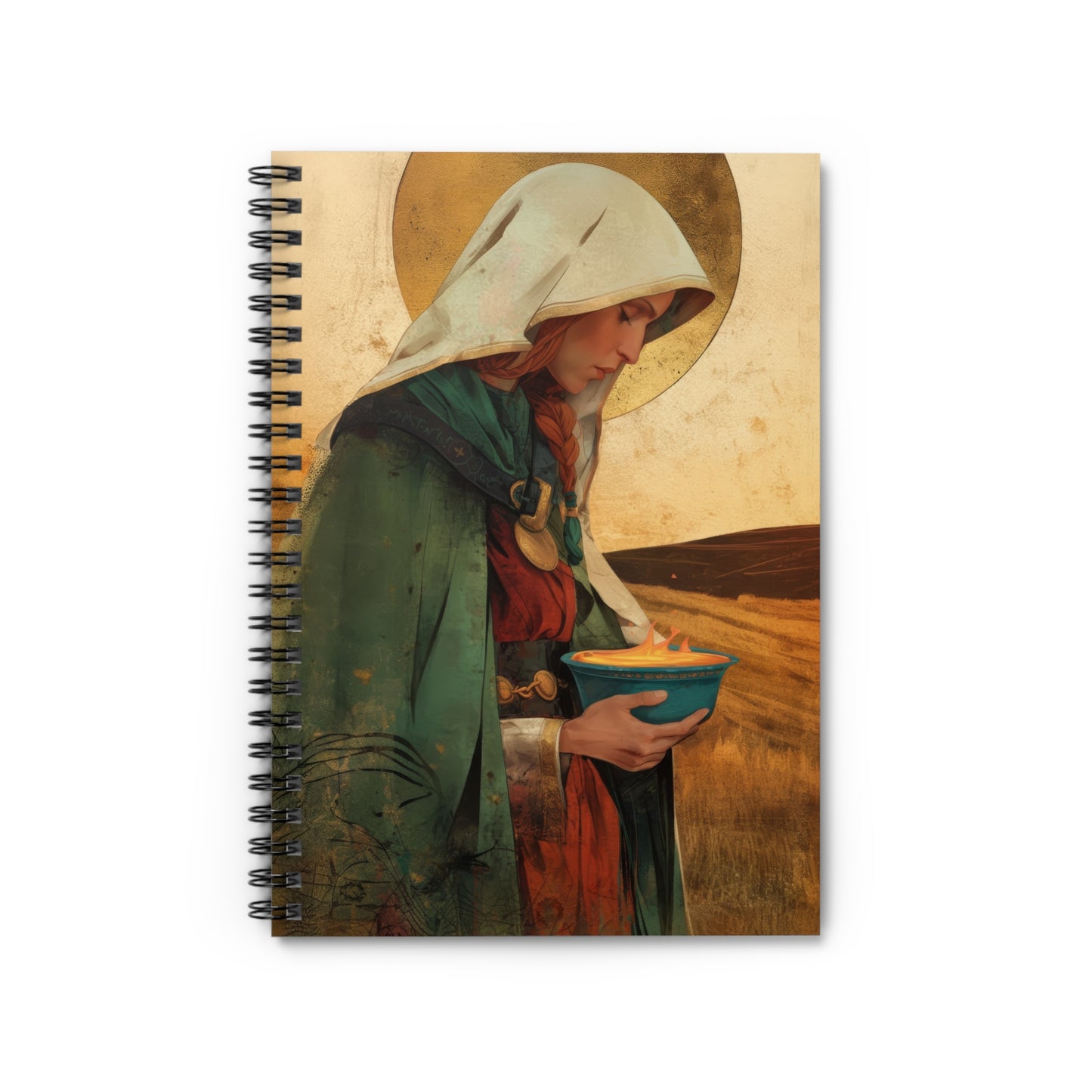 Saint Brigid of Ireland / Kildare - Sanctified Souls Art - Religious - Spiral Notebook - Ruled - Catholic - Devotional Journal - Diary