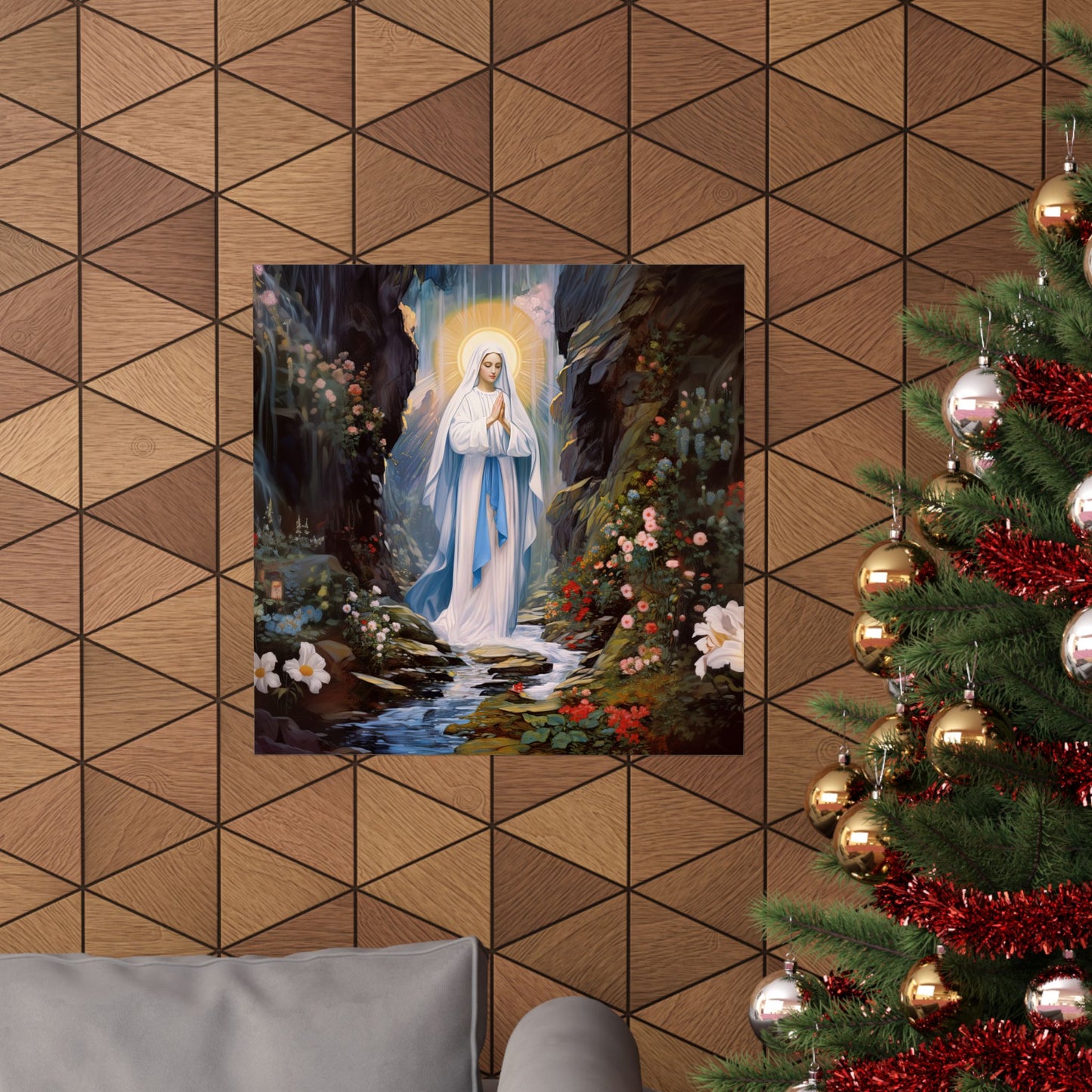 Our Lady of Lourdes - Sanctified Souls Print - Multiple Sizes - Premium Matte Vertical Posters