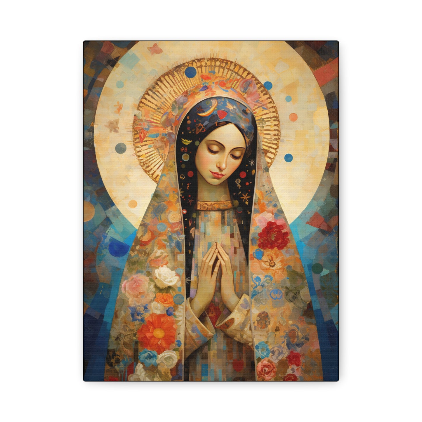 Lady of Guadalupe Icon of Love Museum Wrapped Canvas Print - Multiple Sizes - Catholic Home art