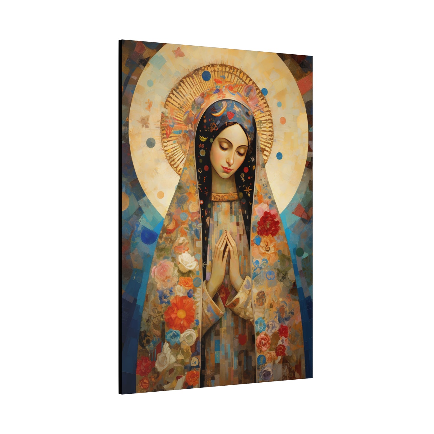 Lady of Guadalupe Icon of Love Museum Wrapped Canvas Print - Multiple Sizes - Catholic Home art