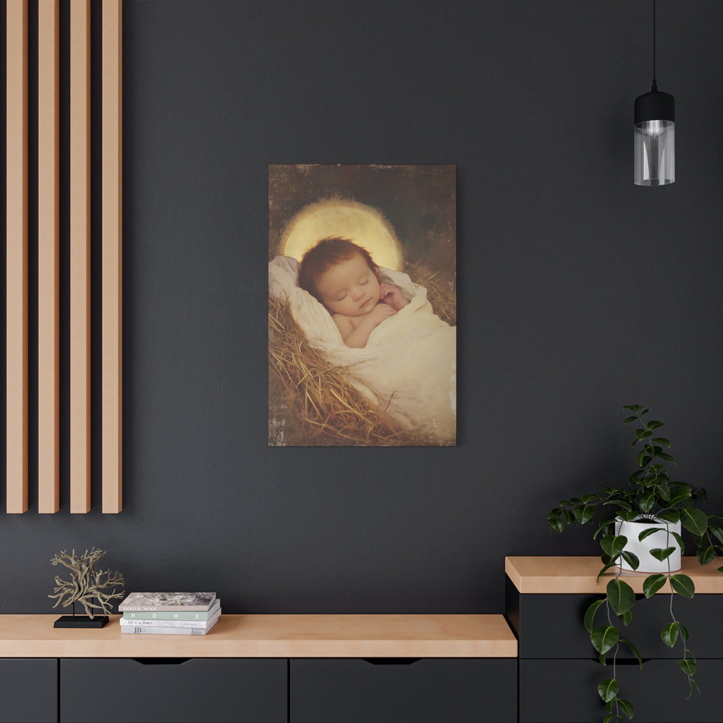Jesus, the Newborn Light of the World - Gallery Wrapped Canvas - Print - Religious Art for your Home - Catholic Art Print