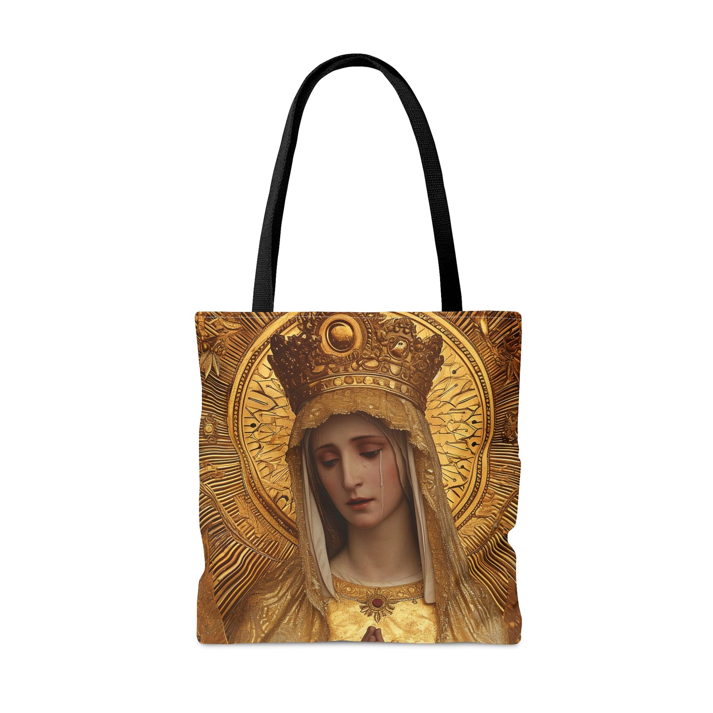 Gate of Eternity - The Golden Mary - Tribute to Our Lady of the Gate of Dawn Tote Bag - Large Medium Small Faith Art Bag - Golden Mary