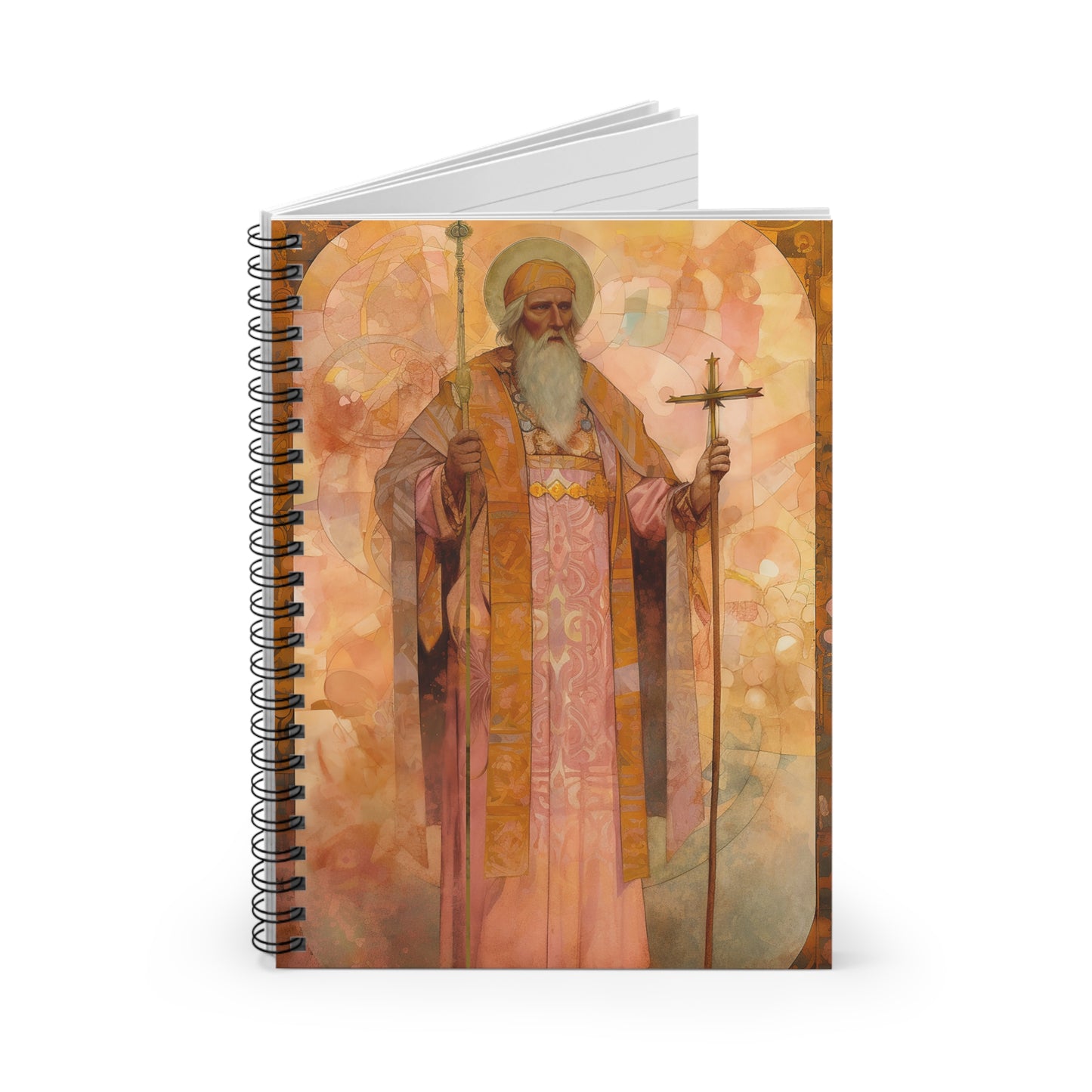 Saint Thorlak of Iceland Journal - Sanctified Souls Art - Religious Based Notebook - Spiral Notebook - Ruled Line
