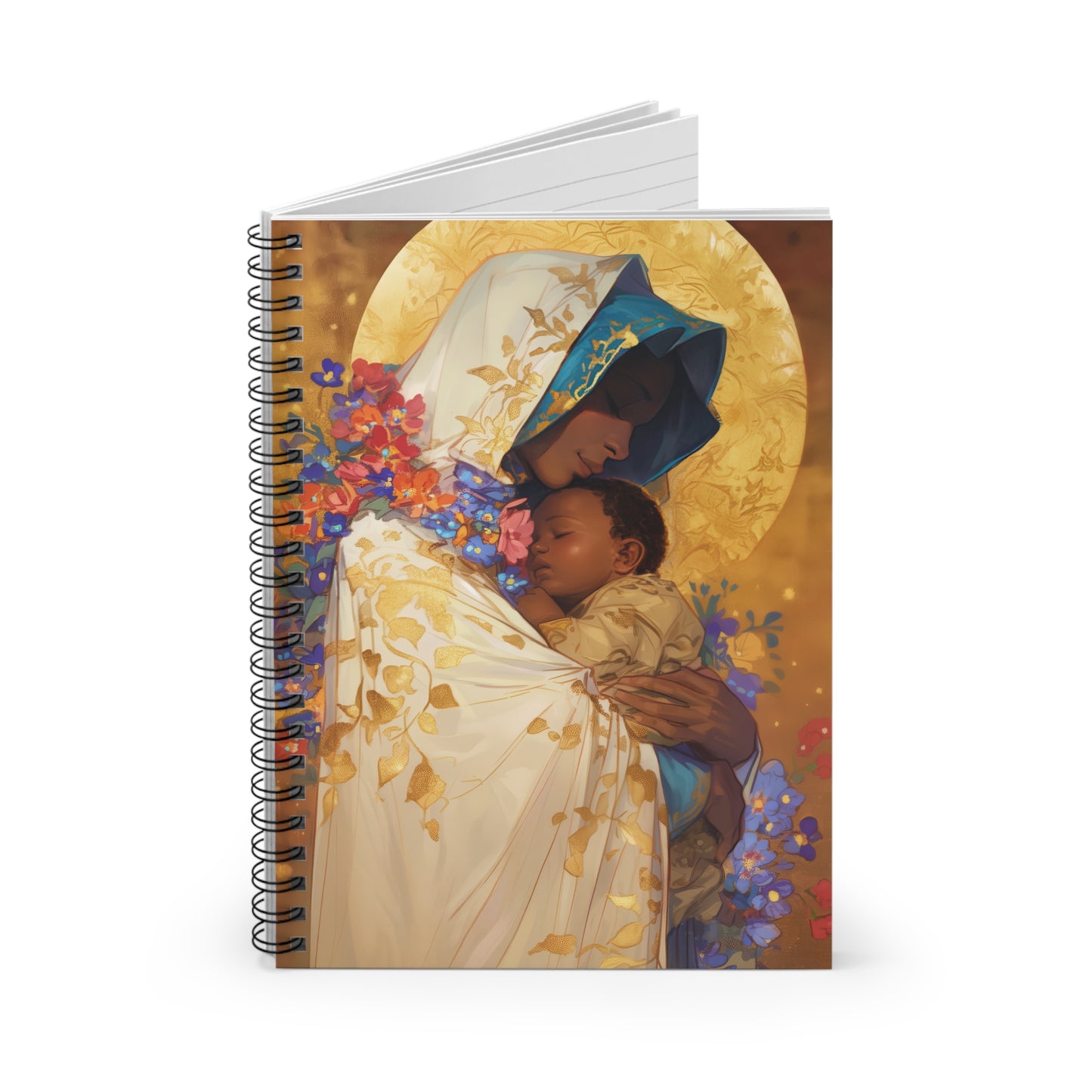 Divine Radiance- Our Lady of Kibeho's Blessing Sanctified Souls Art - Religious - Spiral Notebook - Ruled Line - Religious art