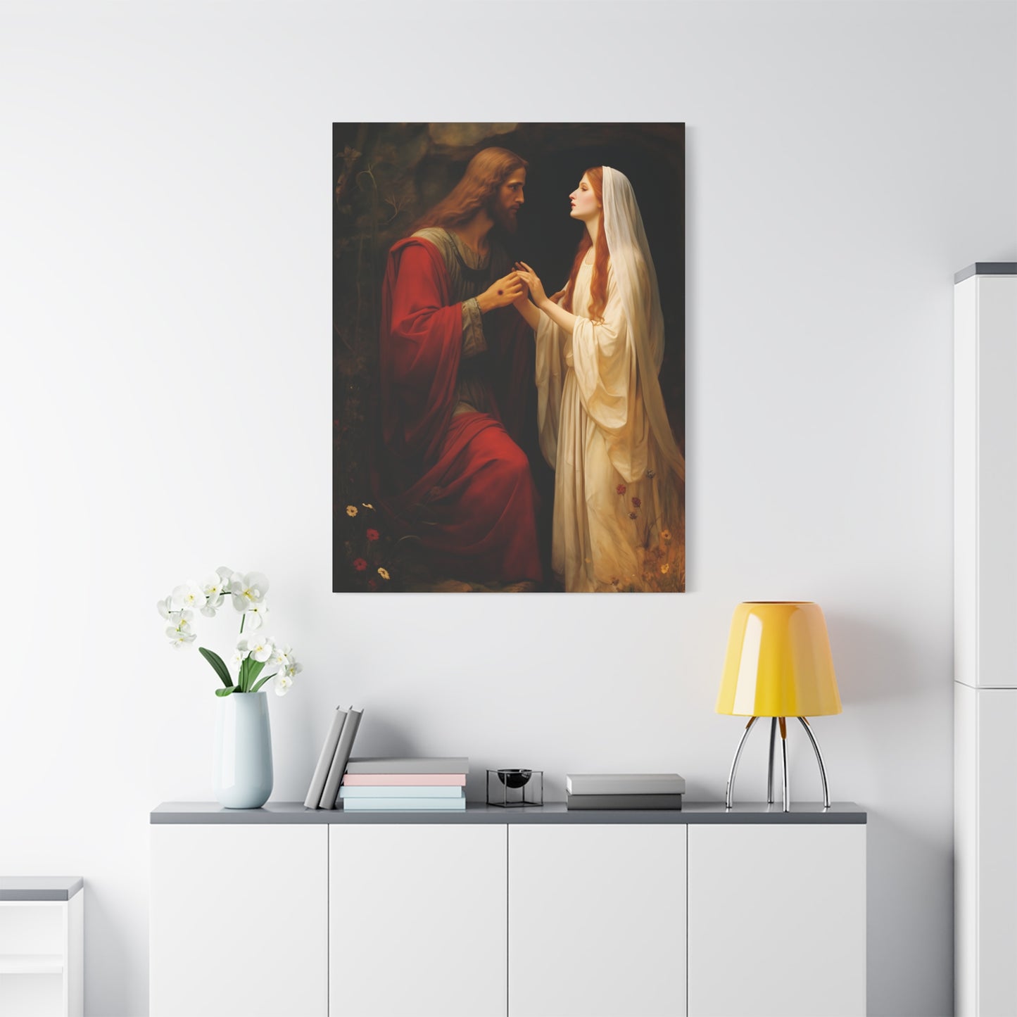 Revelation of Redemption Mary Magdalene and the Risen Christ - Gallery Wrapped Canvas - Sanctified Souls Print - Religious Art for your Home